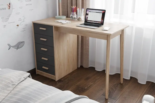 Изображение товара Письменный стол Мебельград Амели (дуб светлый натуральный/графит)