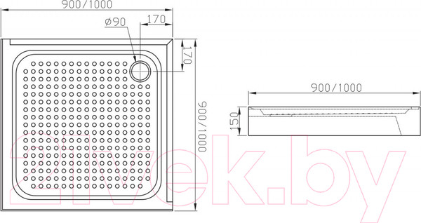 Изображение товара Душевой поддон IVA 100x100 / TAS100