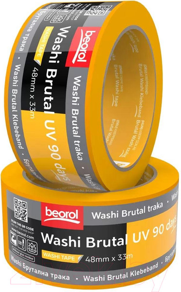Изображение товара Лента малярная Beorol Brutal 90 дней UV Washi Paper 48мм/33м