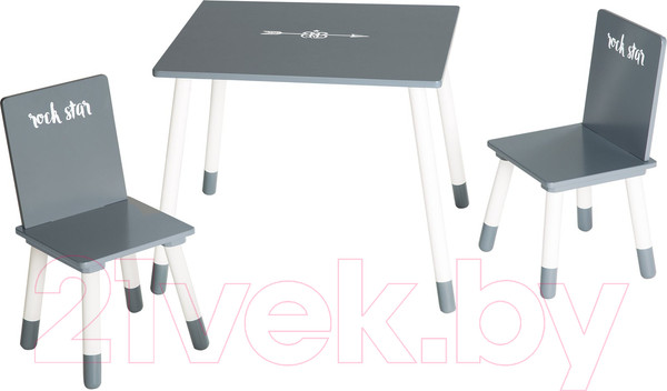 Изображение товара Комплект мебели с детским столом Roba Rock Star Baby / 450019RS3 (серый/белый)