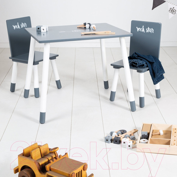 Изображение товара Комплект мебели с детским столом Roba Rock Star Baby / 450019RS3 (серый/белый)