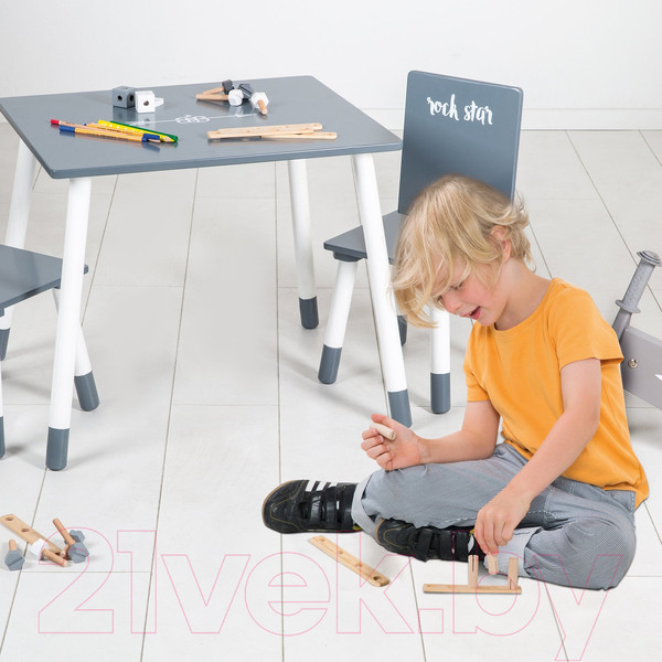 Изображение товара Комплект мебели с детским столом Roba Rock Star Baby / 450019RS3 (серый/белый)