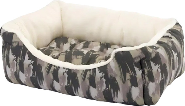 Изображение товара Лежанка для животных Ferplast Coccolo 50 / 82262998 (серый камуфляж/белый мех)