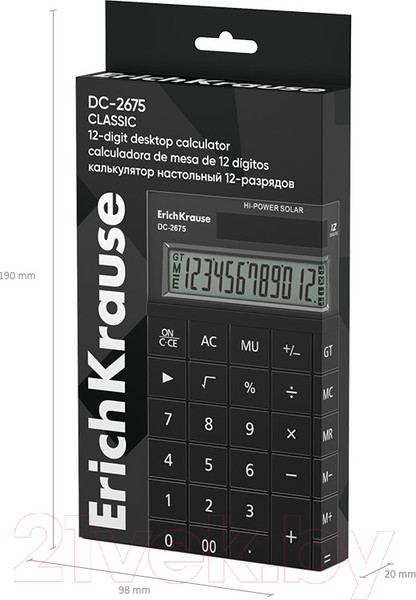 Изображение товара Калькулятор Erich Krause DC-2675 Classic / 62001 (черный)