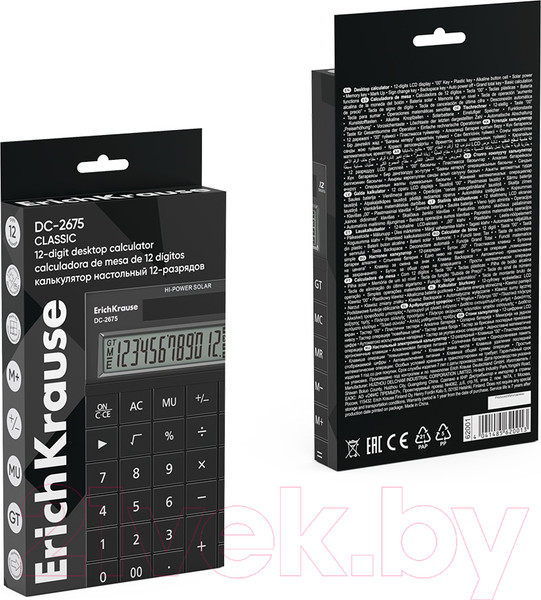 Изображение товара Калькулятор Erich Krause DC-2675 Classic / 62001 (черный)