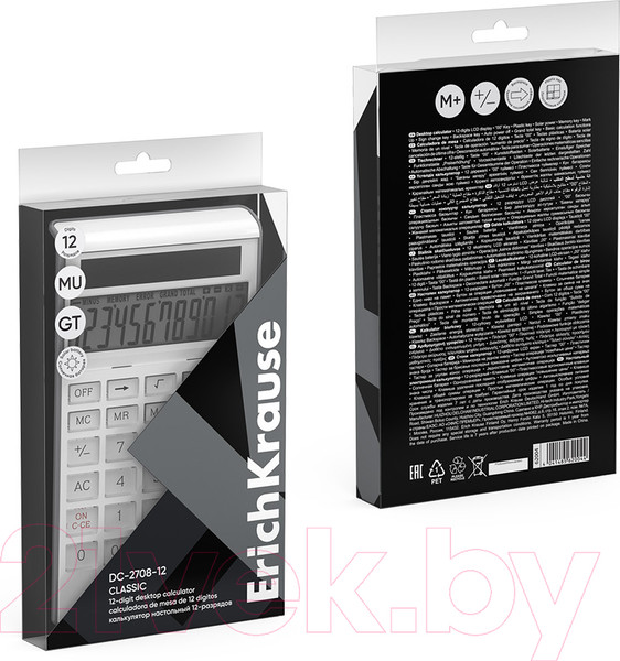 Изображение товара Калькулятор Erich Krause DC-2708-12 Classic / 62004 (белый)