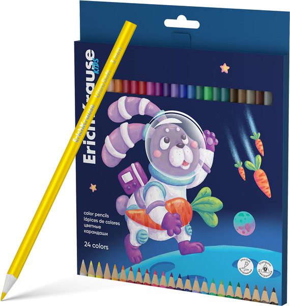 Изображение товара Набор цветных карандашей Erich Krause Kids. Space Animals / 61788 (24цв)