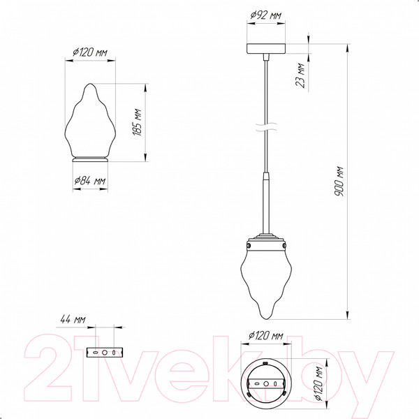 Изображение товара Потолочный светильник Элетех Фламенко 211 НСБ 01-40-101 Е14 / 1005405308
