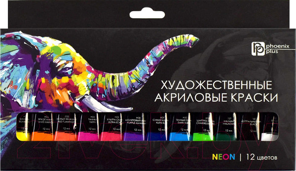 Изображение товара Акриловые краски Феникс+ Слон / 64588 (12цв)