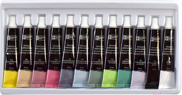 Изображение товара Акриловые краски Феникс+ Бабочки / 64589 (12цв)