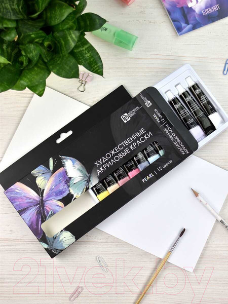 Изображение товара Акриловые краски Феникс+ Бабочки / 64589 (12цв)