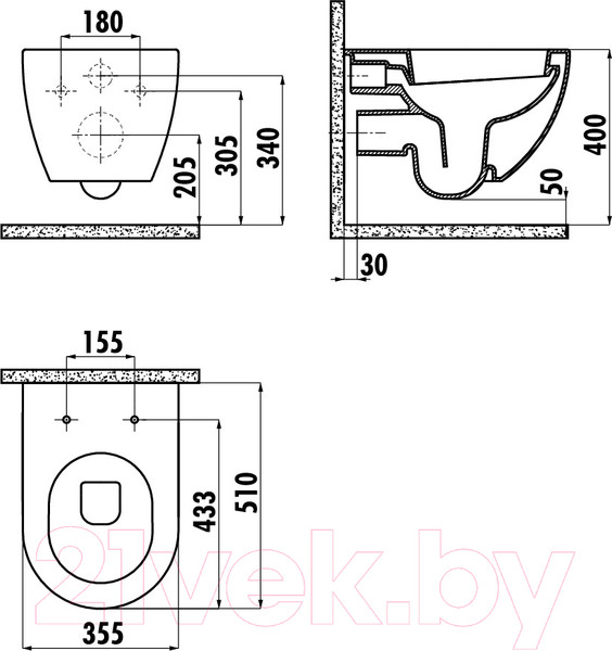 Изображение товара Унитаз подвесной Creavit Free FE322-11CB00E-0000+KC0903.02.0000E+AM101/1120+M570