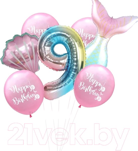 Изображение товара Набор воздушных шаров Sundays Party Цифра 9 / C0006044I (розовый/голубой)