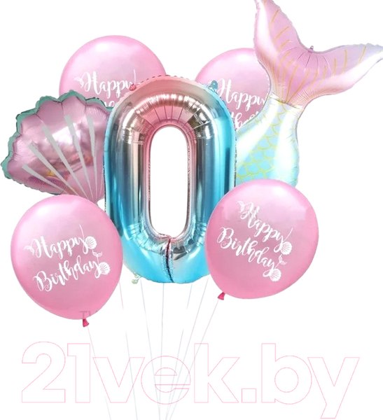 Изображение товара Набор воздушных шаров Sundays Party Цифра 0 / C0006044J (розовый/голубой)