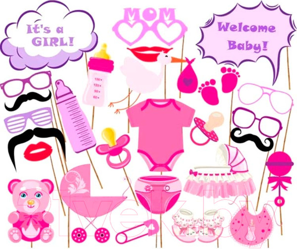 Изображение товара Набор для фотосессии Sundays Party Детский день рождения / 861200306B (27шт, розовый)