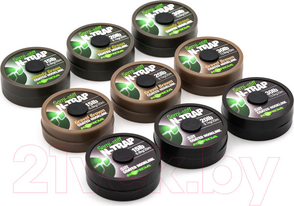 Изображение товара Поводок рыболовный Korda N-Trap Semi-stiff 20lb Weedy Green / KNT05