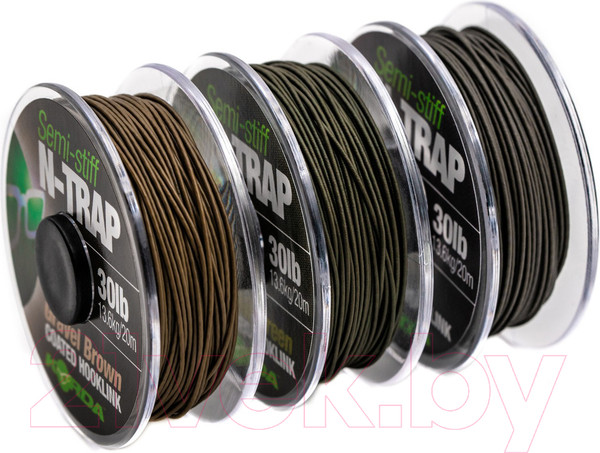 Изображение товара Поводок рыболовный Korda N-Trap Semi-stiff 20lb Weedy Green / KNT05