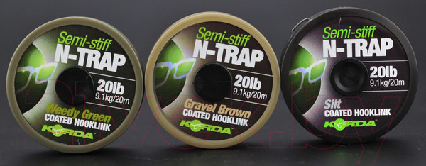 Изображение товара Поводок рыболовный Korda N-Trap Semi-stiff 20lb Weedy Green / KNT05