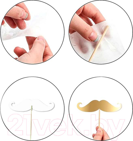 Изображение товара Набор для фотосессии Sundays Party Свадебный / 640300055A (12шт, белый/зеленый)