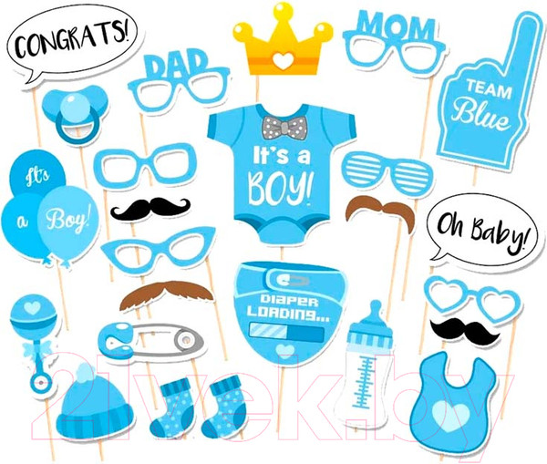 Изображение товара Набор для фотосессии Sundays Party Для мальчика / 640300060A (25шт, голубой)