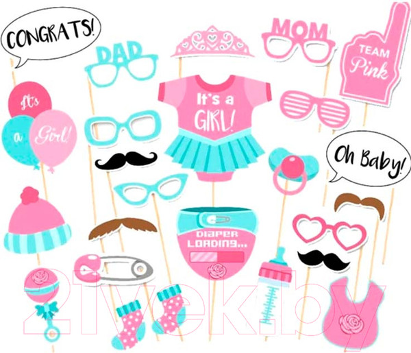 Изображение товара Набор для фотосессии Sundays Party Для девочки / 640300060B (25шт, розовый)