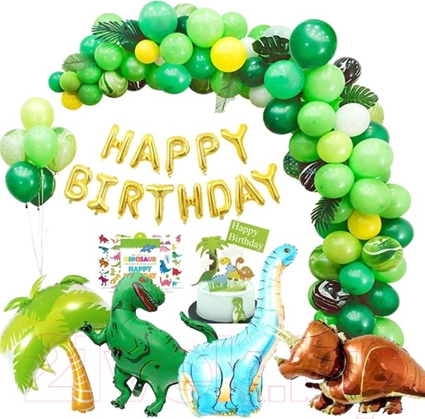 Изображение товара Набор украшений для праздника Sundays Party Happy Birthday / C0013196A (зеленый/разноцветный)