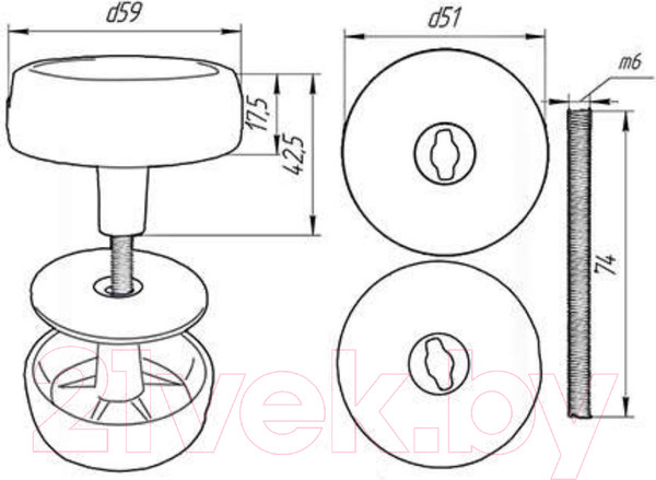 Изображение товара Ручка дверная Саратов РК-1 (античная бронза)