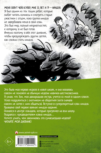 Изображение товара Книга АСТ Дневник ниндзя-шестиклассника, твердая обложка (Эмерсон Маркус)
