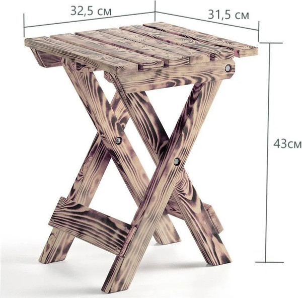 Изображение товара Табурет складной Домаклево Мечта (сосна/зебра)