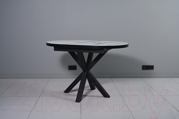 Изображение товара Обеденный стол Мир стульев Саен 24 120x80/50 (мрамор белый/черный муар)