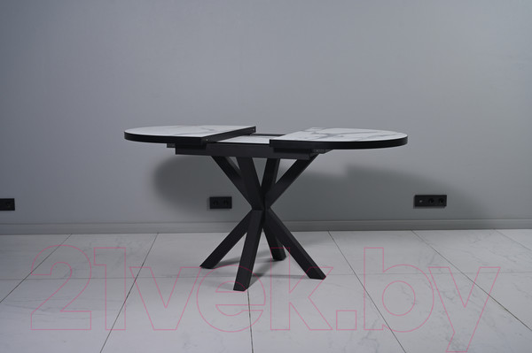 Изображение товара Обеденный стол Мир стульев Саен 24 120x80/50 (мрамор белый/черный муар)