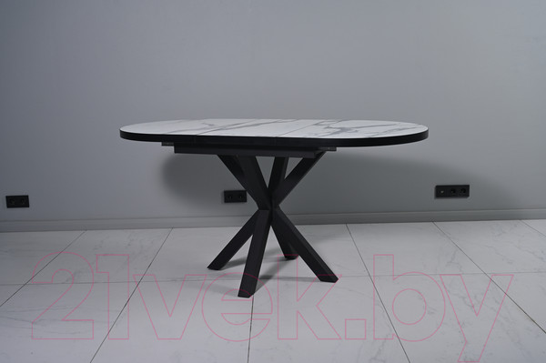 Изображение товара Обеденный стол Мир стульев Саен 24 120x80/50 (мрамор белый/черный муар)