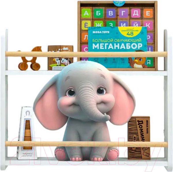 Изображение товара Полка Mega Toys 2 яруса / 92012_ЛДСП