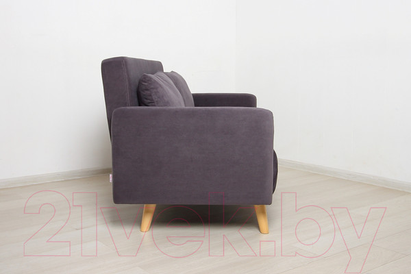 Изображение товара Диван DiArt Элли 1000 с подлокотниками (велюр Магия 57/ножки светлые)