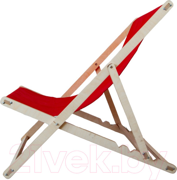 Изображение товара Кресло-шезлонг складное КомфортПром С тканевым сиденьем / 10223376 (красный)