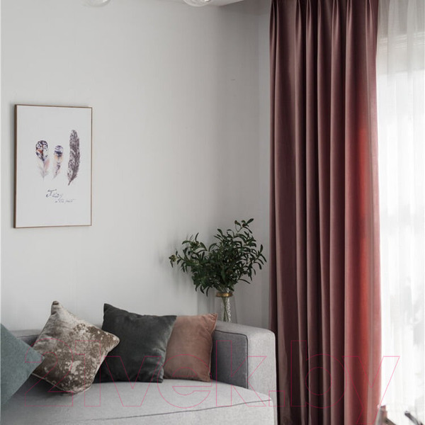 Изображение товара Комплект штор Soft Lines Бархат 9102G-A25 (180x250, пыльная роза)