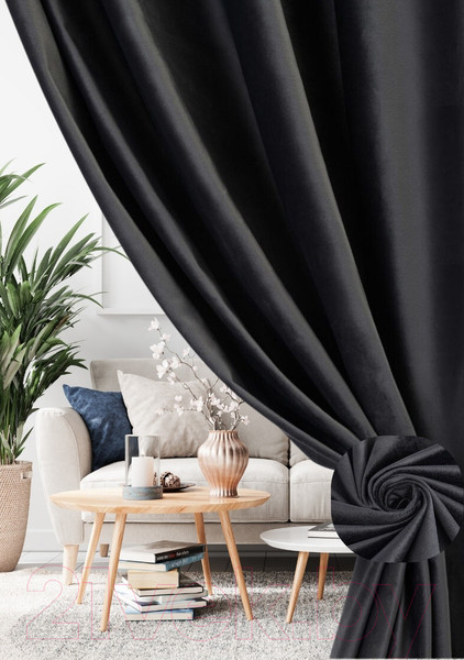 Изображение товара Комплект штор Soft Lines Бархат 9138-27 (250x240, серый)