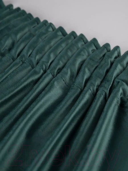 Изображение товара Комплект штор Soft Lines Бархат 9138-10 (180x270, зеленый изумруд)