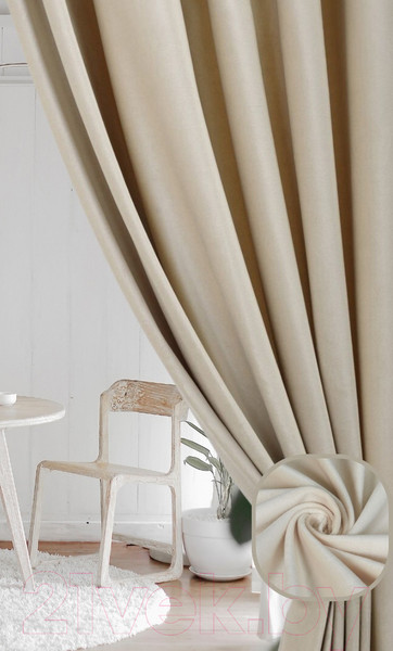 Изображение товара Комплект штор Soft Lines Бархат 9138-E4 (150x240, молочный)
