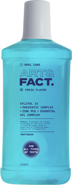 Изображение товара Ополаскиватель для полости рта Art&Fact Oral Care Антибактериальный с ксилитолом 1% (250мл)