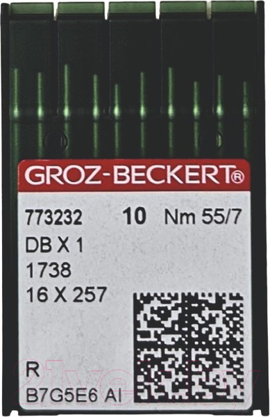 Изображение товара Набор игл для промышленной швейной машины Groz-Beckert DBx1 55 R GB-10 (универсальные)