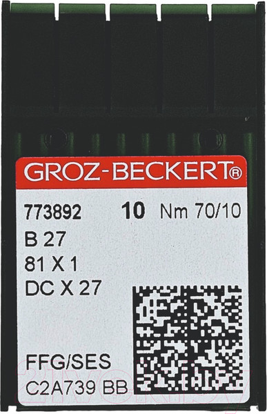 Изображение товара Набор игл для промышленной швейной машины Groz-Beckert DCx27 70 SES GB-10 (для трикотажа)