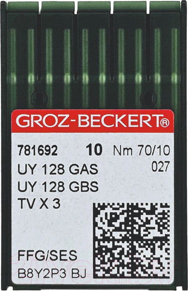 Изображение товара Набор игл для промышленной швейной машины Groz-Beckert UYx128 GAS 70 SES GB-10 (для трикотажа)