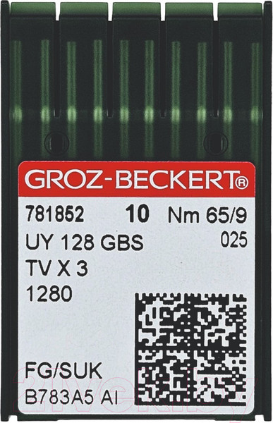 Изображение товара Набор игл для промышленной швейной машины Groz-Beckert UYx128 GBS 65 SUK GB-10 (для высокоэластичных тканей)