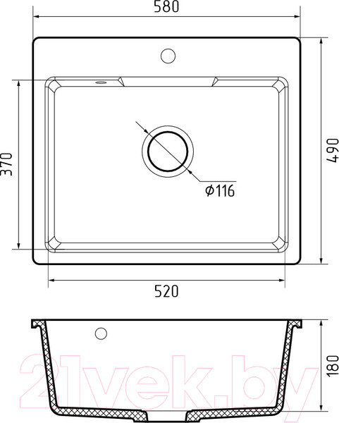 Изображение товара Мойка кухонная GranFest GF-UR-658 (темно-серый)