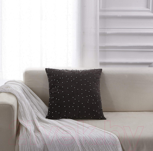 Изображение товара Наволочка декоративная Sofi de Marko Жемчуг 45х45 / Нав-Ж04а-45х45 (антрацитовый)