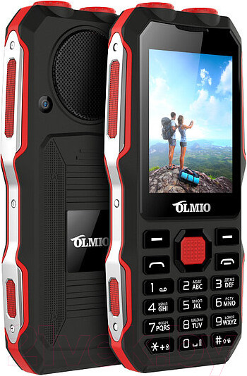 Изображение товара Мобильный телефон Olmio X02 (черный/красный)