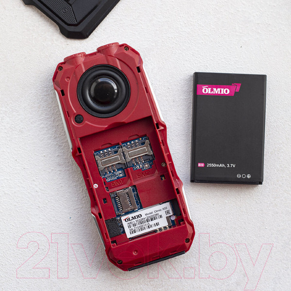 Изображение товара Мобильный телефон Olmio X02 (черный/красный)