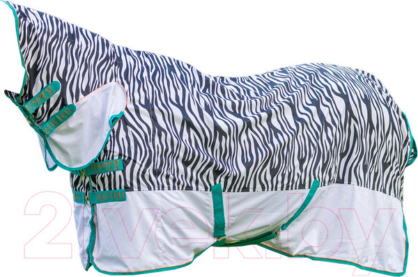 Изображение товара Попона для лошади Shires Tempest Zebra Антимоскитная / 9323/ZEBPRT/72 (с капором)