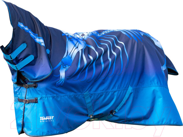 Изображение товара Попона для лошади Shires Tempest Original Lite / 9330C/BLUESKEL/84 (с капором, скелет)